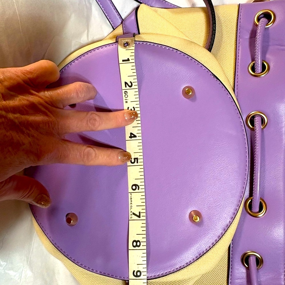 NEW-FULL SIZE Bucket Bag-Embroidered Purple & Cream w/crossbody strap & WALLET!! - Picture 5 of 5